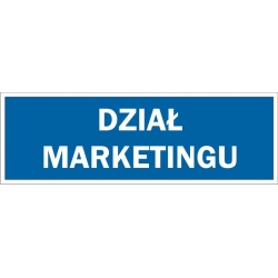 Dział marketingu - tabliczka informacyjna